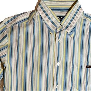 DOLCE & GABBANA l/s woven striped shirt mens XL